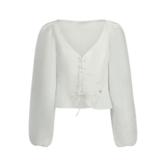 Guess Jeans Bianco Lyocell Women Shirt