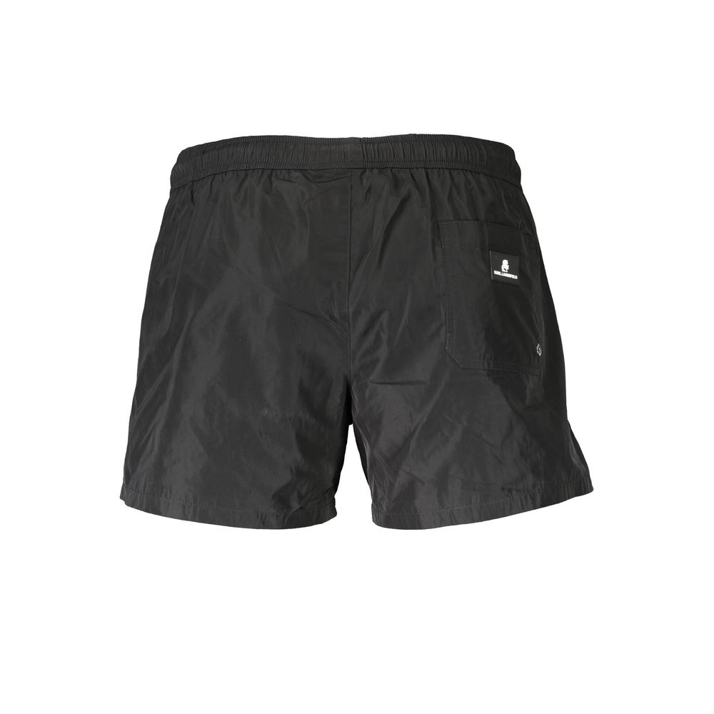 Karl Lagerfeld Black Polyester Men's Swim Boxer