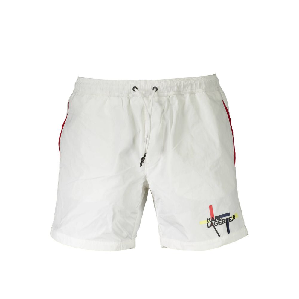 Karl Lagerfeld White Polyester Men's Swim Boxer