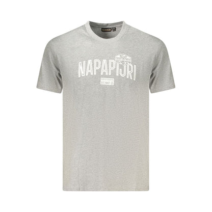 Napapijri Grigio Cotton Men T-Shirt