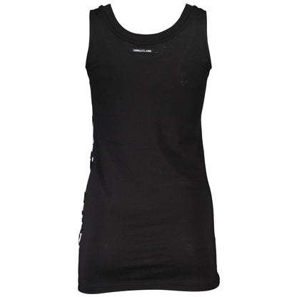 Cavalli Class Black Cotton Tank Top