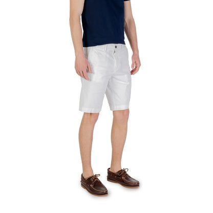 Borghese White Cotton Bermuda Shorts