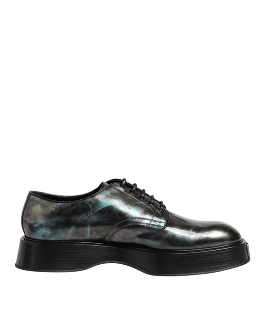 Dolce & Gabbana Multicolor Leather Lace-up Men Formal Derby Shoes