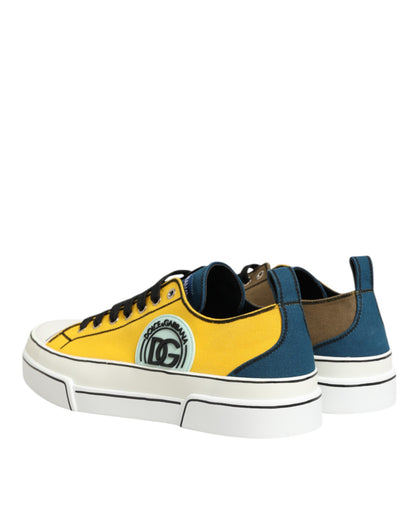 Dolce & Gabbana Multicolor Cotton Logo Low Top Sneakers Shoes