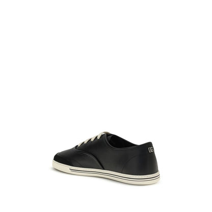 Dolce & Gabbana Black Calf Leather Bos Taurus Low Top Sneakers