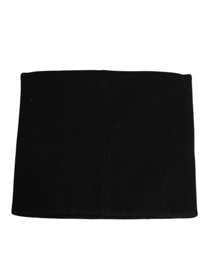 Dolce & Gabbana Black D&G Logo Cashmere Knitted Men One Size Scarf