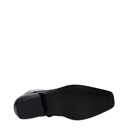 Versace Black Leather Ankle Boots
