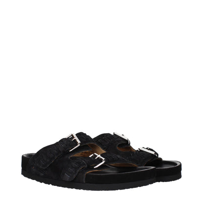 Isabel Marant Black Leather Slippers