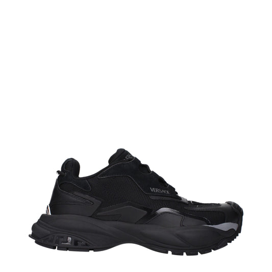 Versace Black Fabric Athletic Sneakers