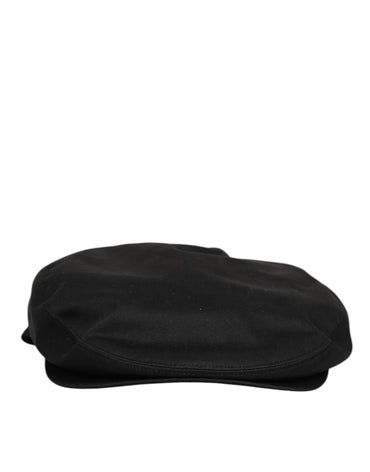 Dolce & Gabbana Black Cotton Dg Logo Newsboy Cloth Capello Hat