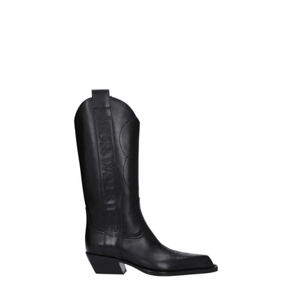 Off-White Black Leather Boots
