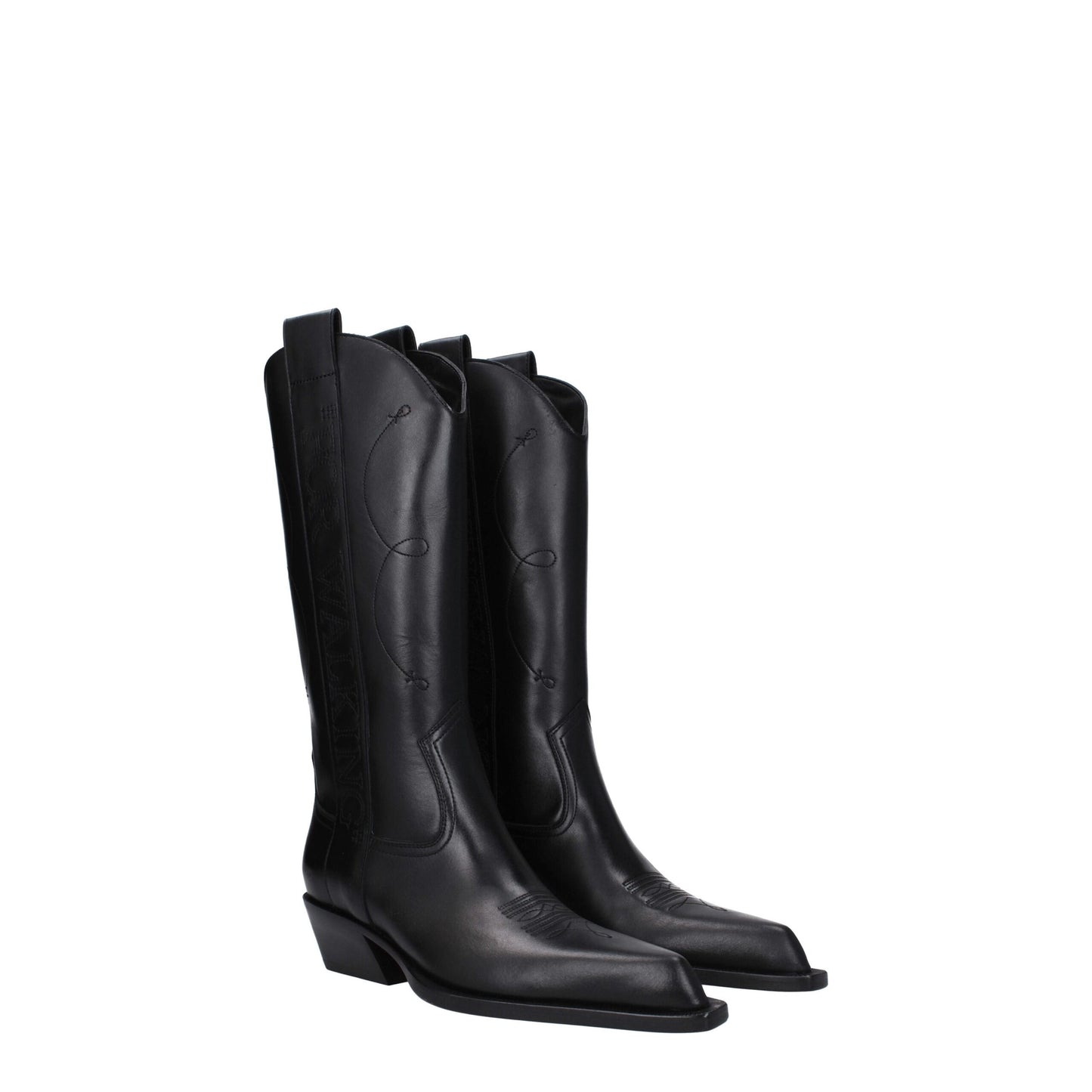 Off-White Black Leather Boots