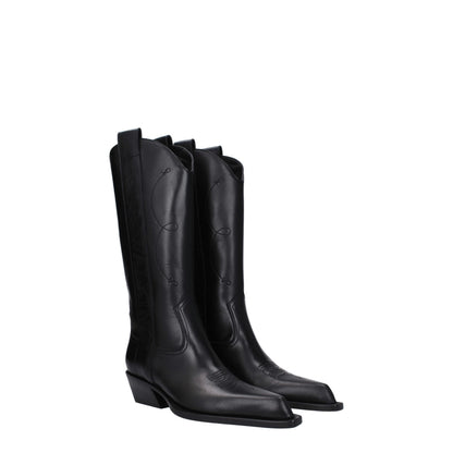 Off-White Black Leather Boots