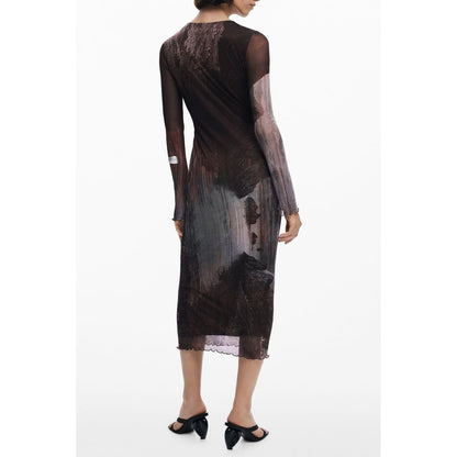 Desigual Brown Polyester Dress