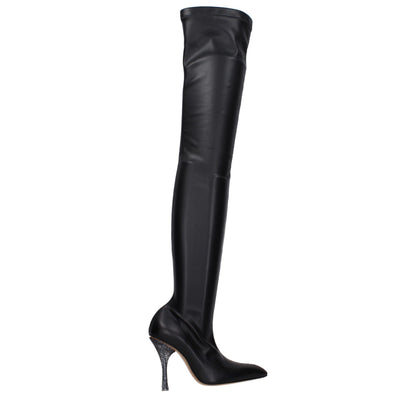 Off-White Black Leather Over The Knee
