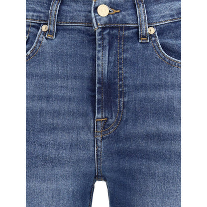 7FOR Blue Cotton Relaxed Fit Jeans