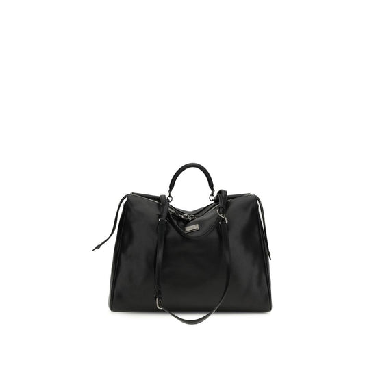 Dolce & Gabbana Black Calf Leather Bos Taurus Shoulder Bag