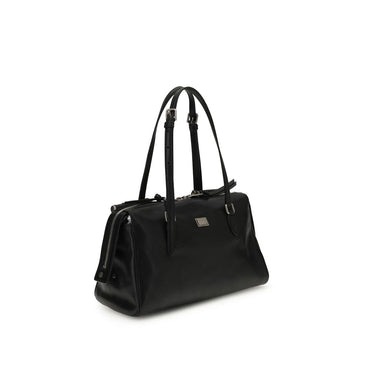 Dolce & Gabbana Black Calf Leather Bos Taurus Shoulder Bag