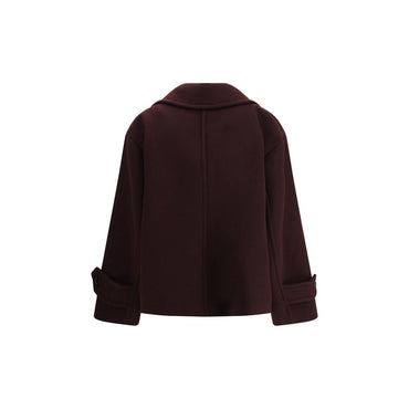 Chloé Bordeaux Fleece Wool Coat
