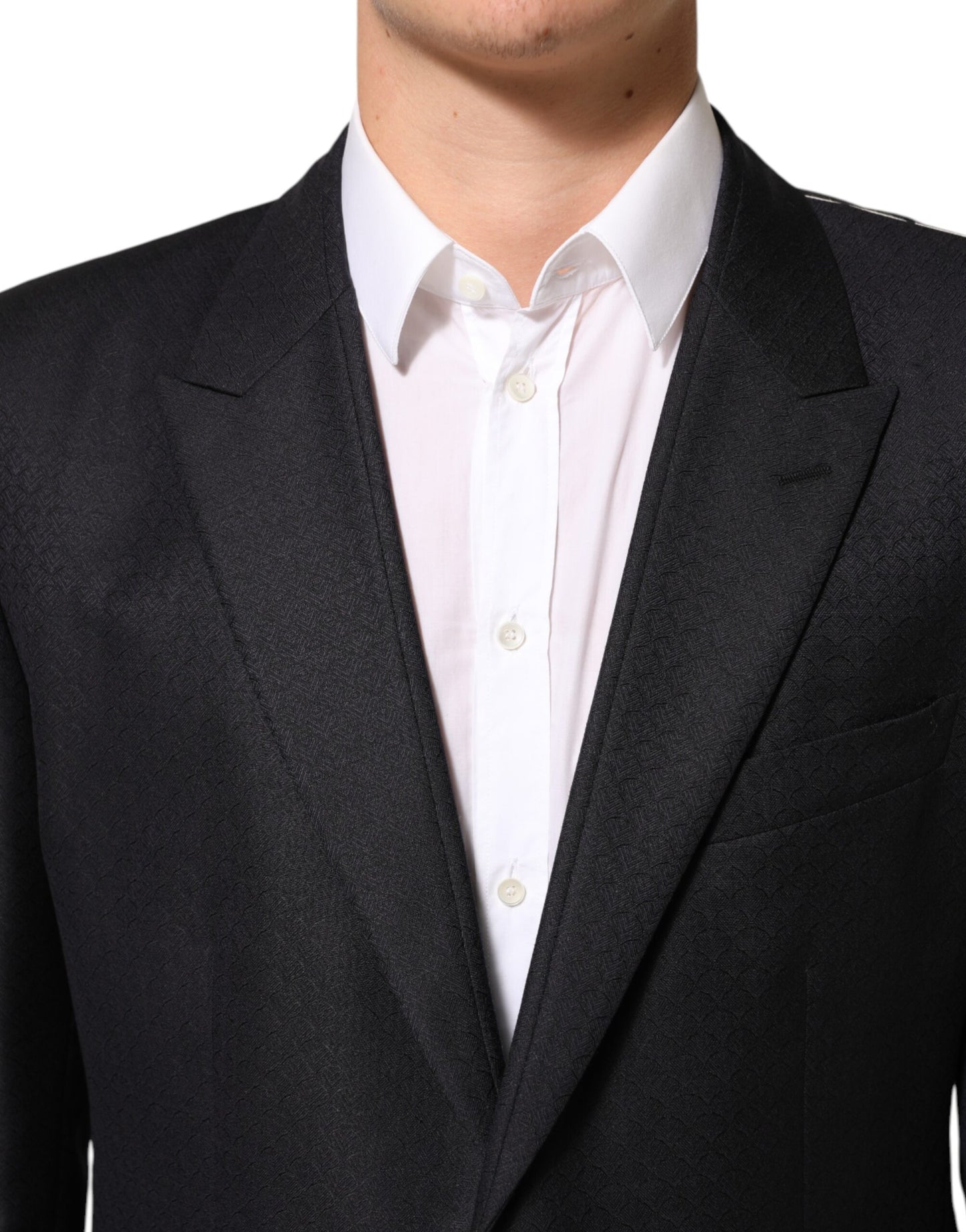 Dolce & Gabbana Black Wool 2 Buttons Suit Jacket Men Blazer