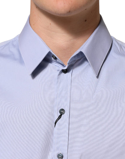 Dolce & Gabbana Blue SICILIA Cotton Men Dress Formal Shirt