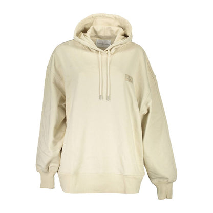 Calvin Klein Beige Recycled Cotton Women Hoodie