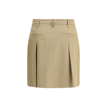 Brunello Cucinelli Beige Cotton Mini Skirt