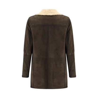 D'amico Brown Leather Coat