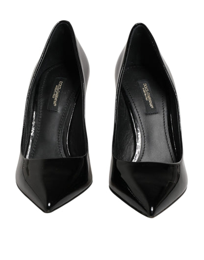 Dolce & Gabbana Black Leather Stiletto Heels Pumps Shoes