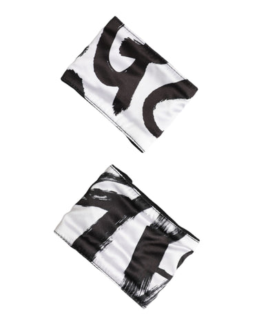 Dolce & Gabbana Black White DG Logo Silk 1 Pair Wristband