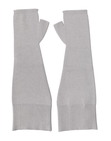 Dolce & Gabbana Gray Virgin Wool Knitted Fingerless Men Gloves