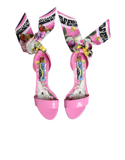 Dolce & Gabbana Pink Leather High Heels Sandals Shoes