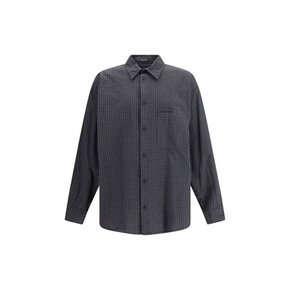 Balenciaga Black Wool Pattern Shirt