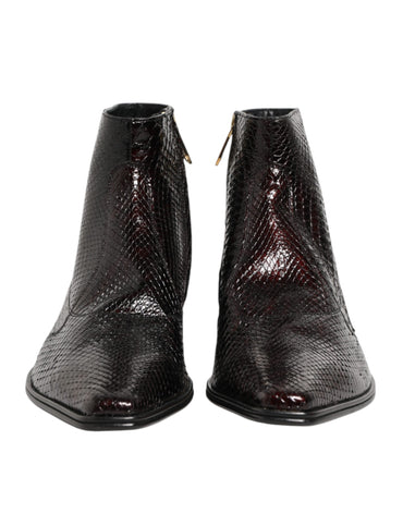 Dolce & Gabbana Bordeaux Chelsea Men Short Ankle Boots Shoes