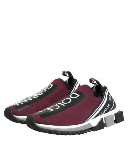 Dolce & Gabbana Maroon Slip On Sorrento Men Sneakers Shoes