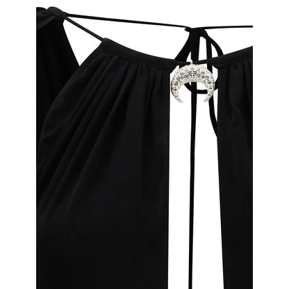 Marine Serre Black Viscose Bodysuit