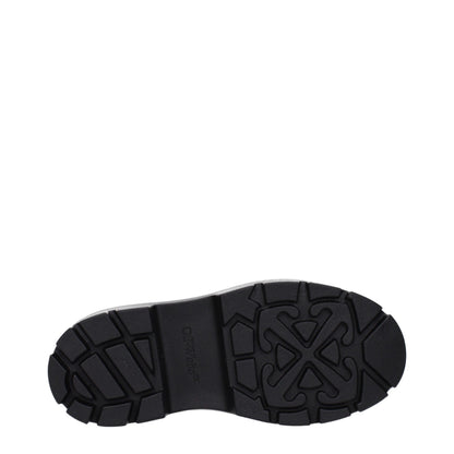 Off-White Black Cotton Ankle Boots