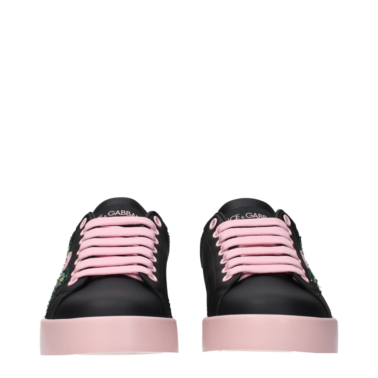 Dolce & Gabbana Black Leather Sneakers