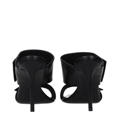 Balmain Black Leather Stiletto Heel Sandals