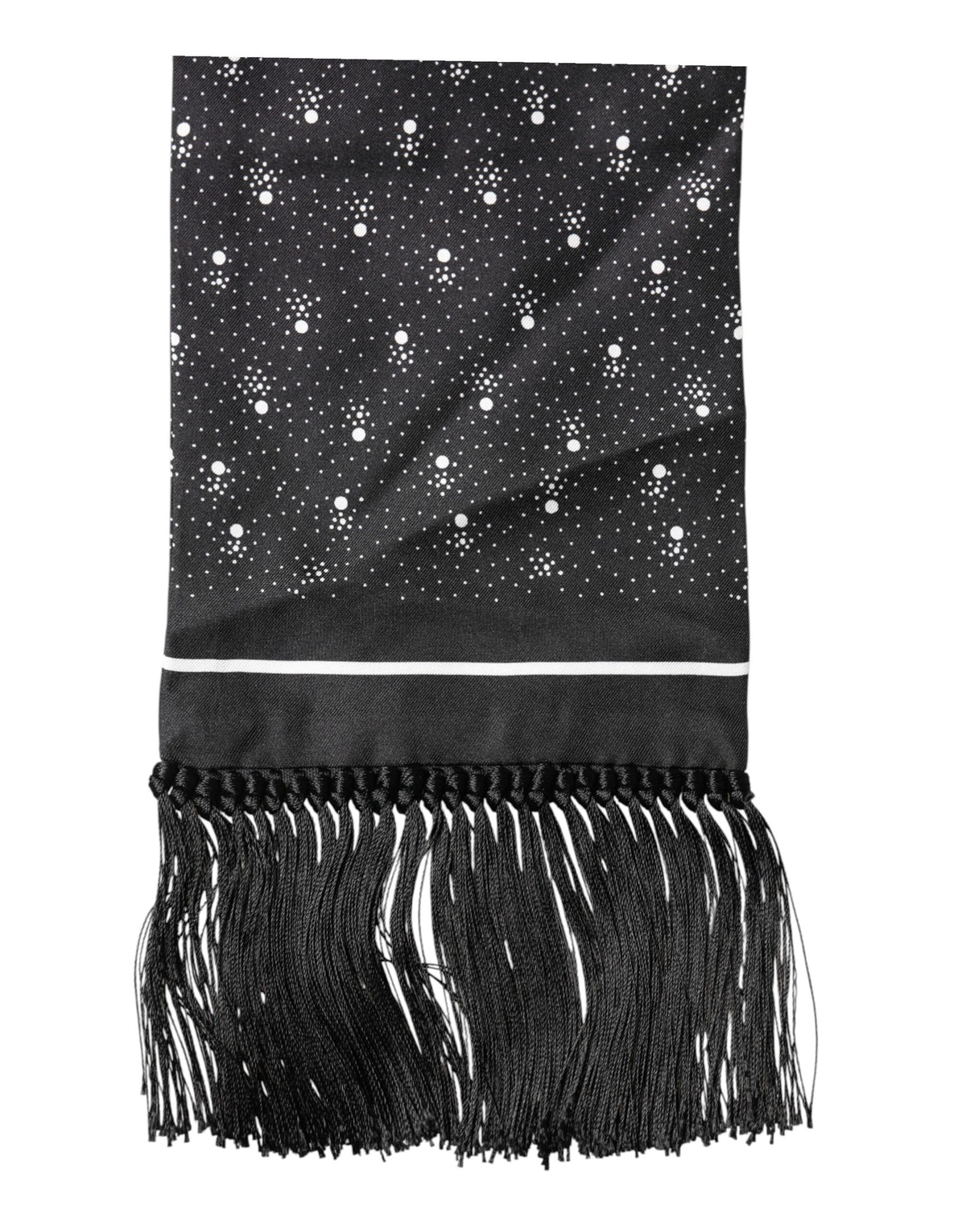 Dolce & Gabbana Black Silk Dotted Men Neck Wrap Shawl Scarf