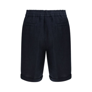 Brunello Cucinelli Blue Linen Bermuda Shorts