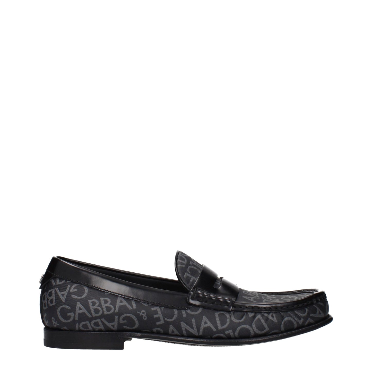 Dolce & Gabbana Black Fabric Slip-On Loafers