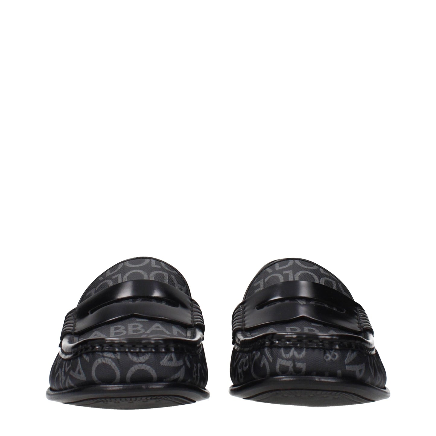 Dolce & Gabbana Black Fabric Slip-On Loafers