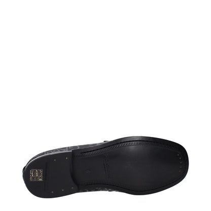 Dolce & Gabbana Black Fabric Slip-On Loafers