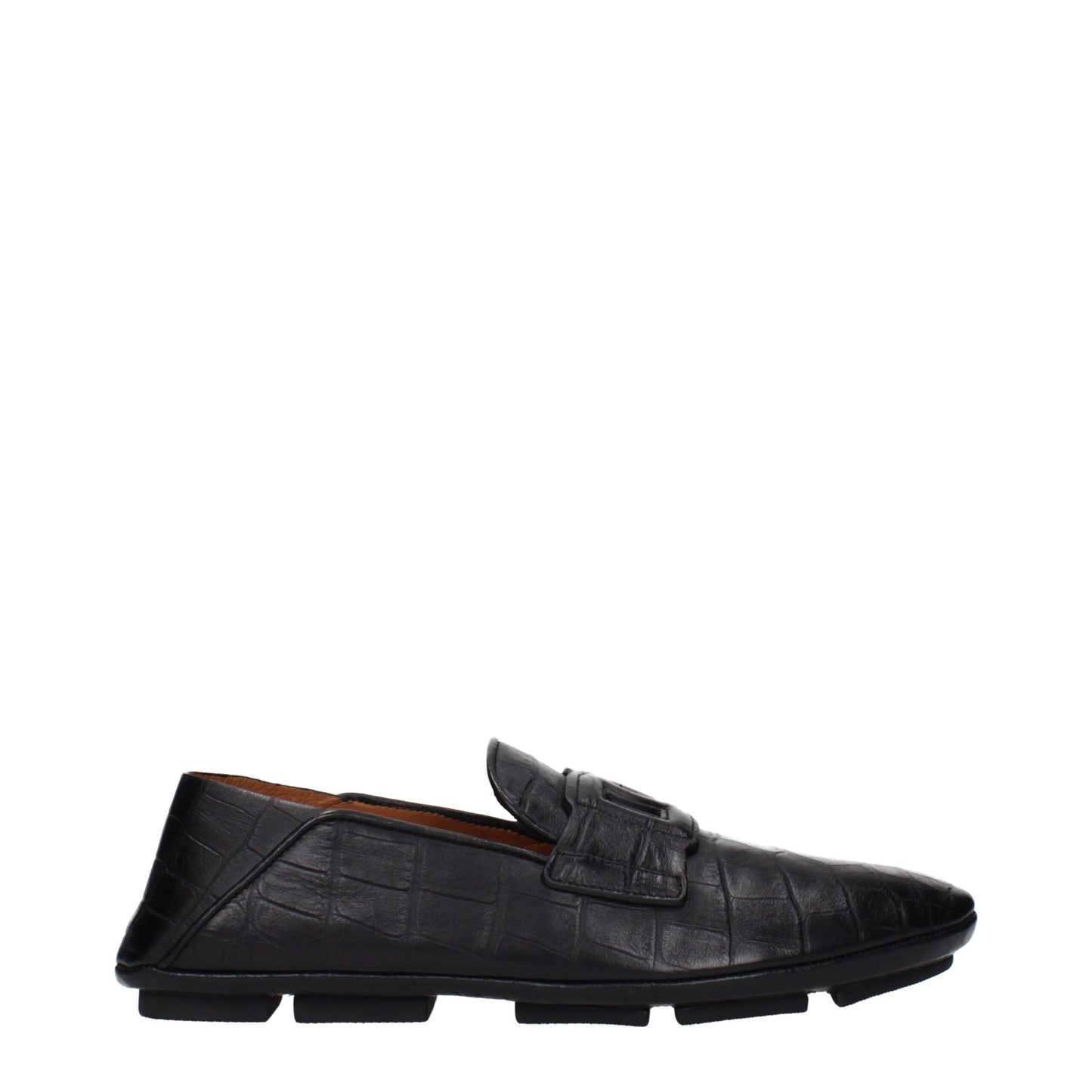 Dolce & Gabbana Black Leather Slip-On Loafers