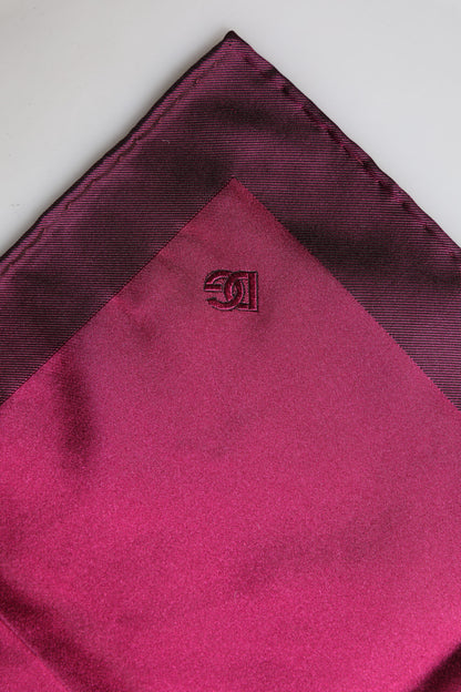 Dolce & Gabbana Maroon Silk Lace Stole Square Foulard Scarf