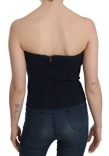 Costume National Strapless Zipper Back Tube Top Blouse
