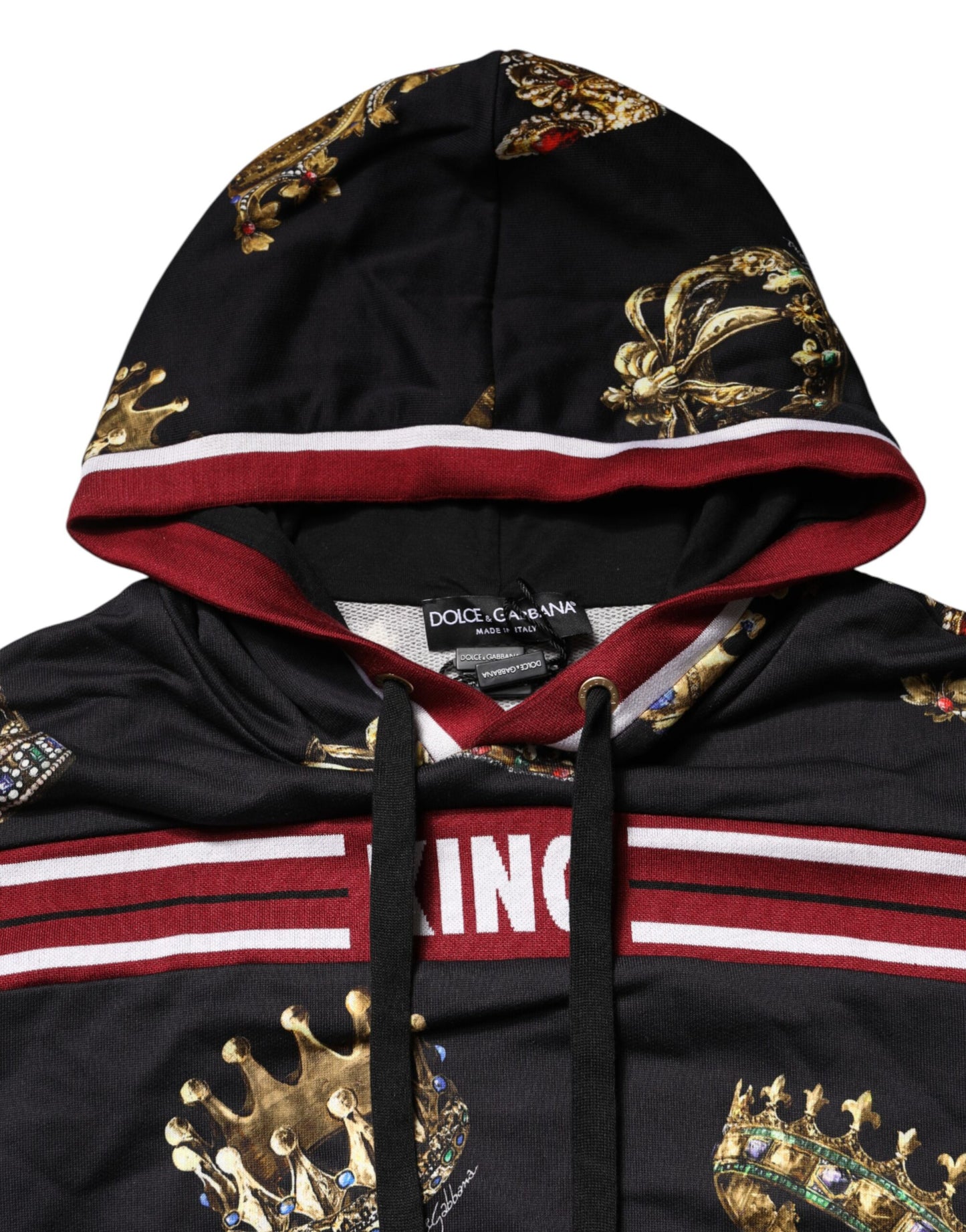 Dolce & Gabbana Black King Crown Hooded Sweatshirt Sweater