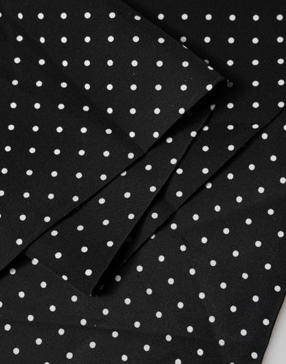 Dolce & Gabbana Black Polka Dot Neck Wrap Foulard 133.5cm x 12.5cm Scarf