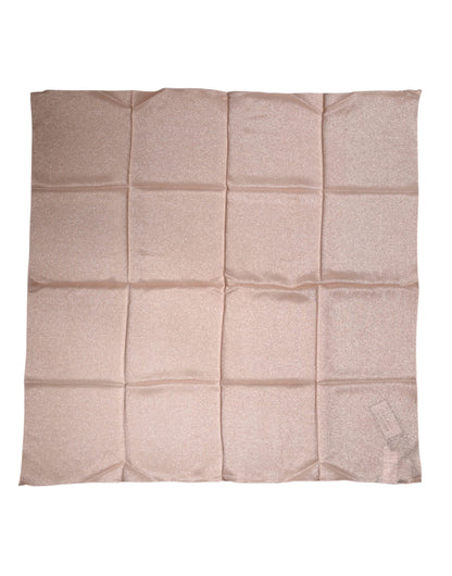 Dolce & Gabbana Light Pink Silk Blend Square Foulard 87.5cm x86.5cm Scarf